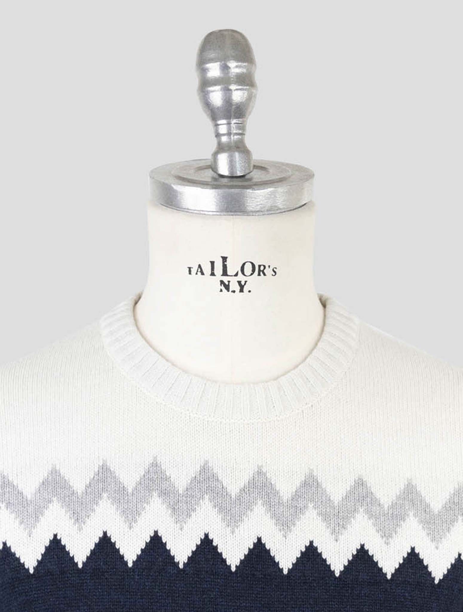 Kiton Blue Gray Cashmere Sweater Crewneck