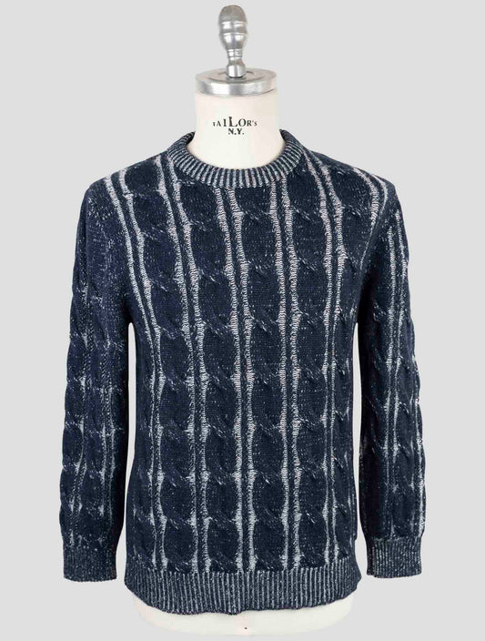Kiton Blue Cashmere Sweater Crewneck