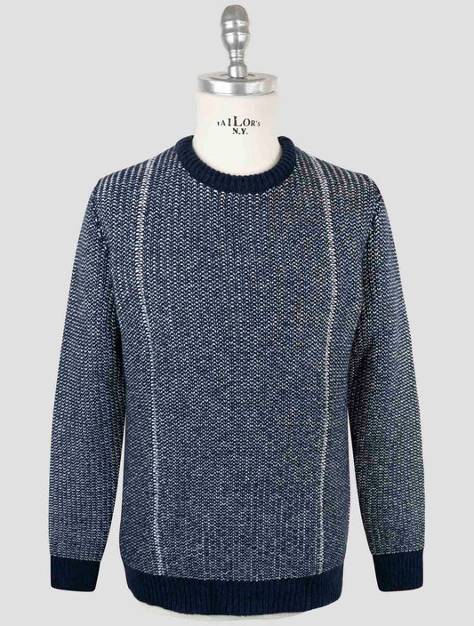 Kiton Blue Cashmere Sweater Crewneck