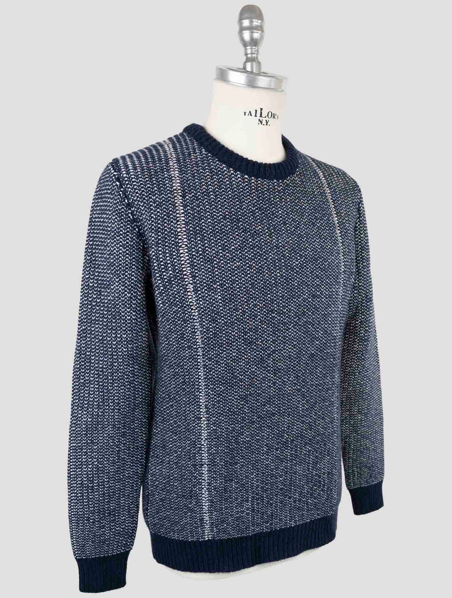 Kiton Blue Cashmere Sweater Crewneck