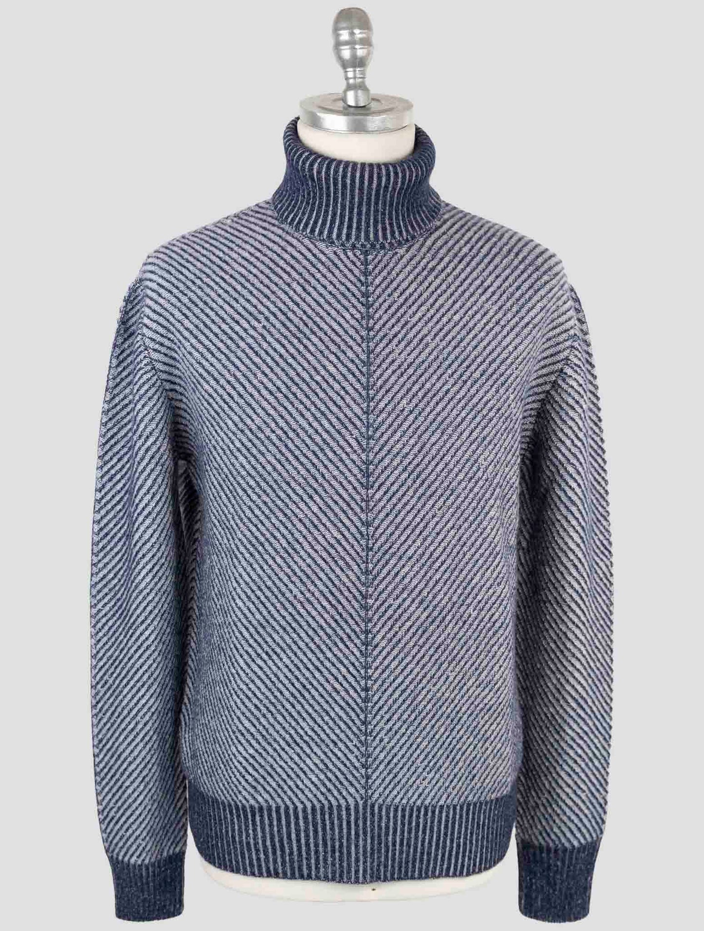 Kiton Blue Cashmere Sweater Turtleneck