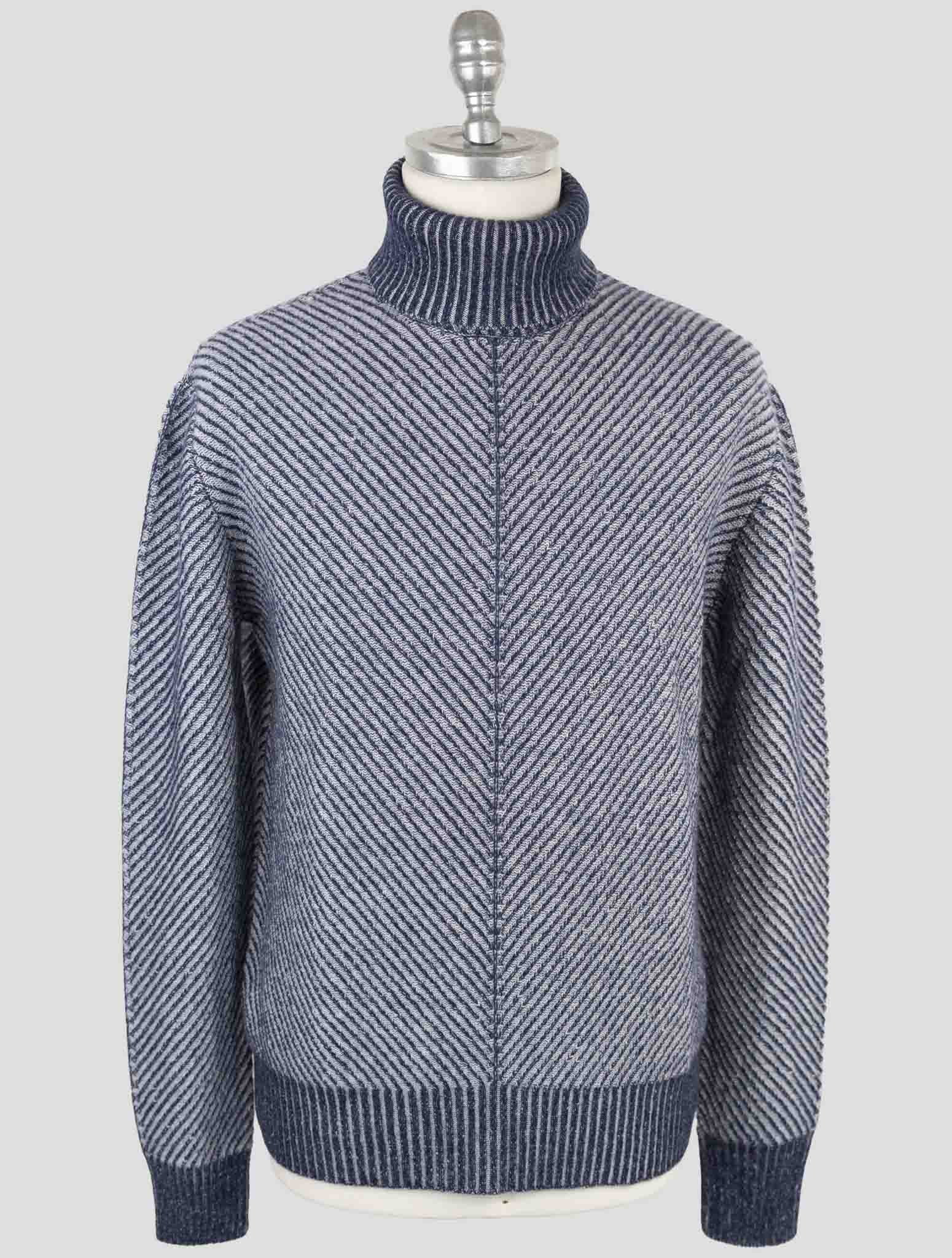 Kiton Blue Cashmere Sweater Turtleneck