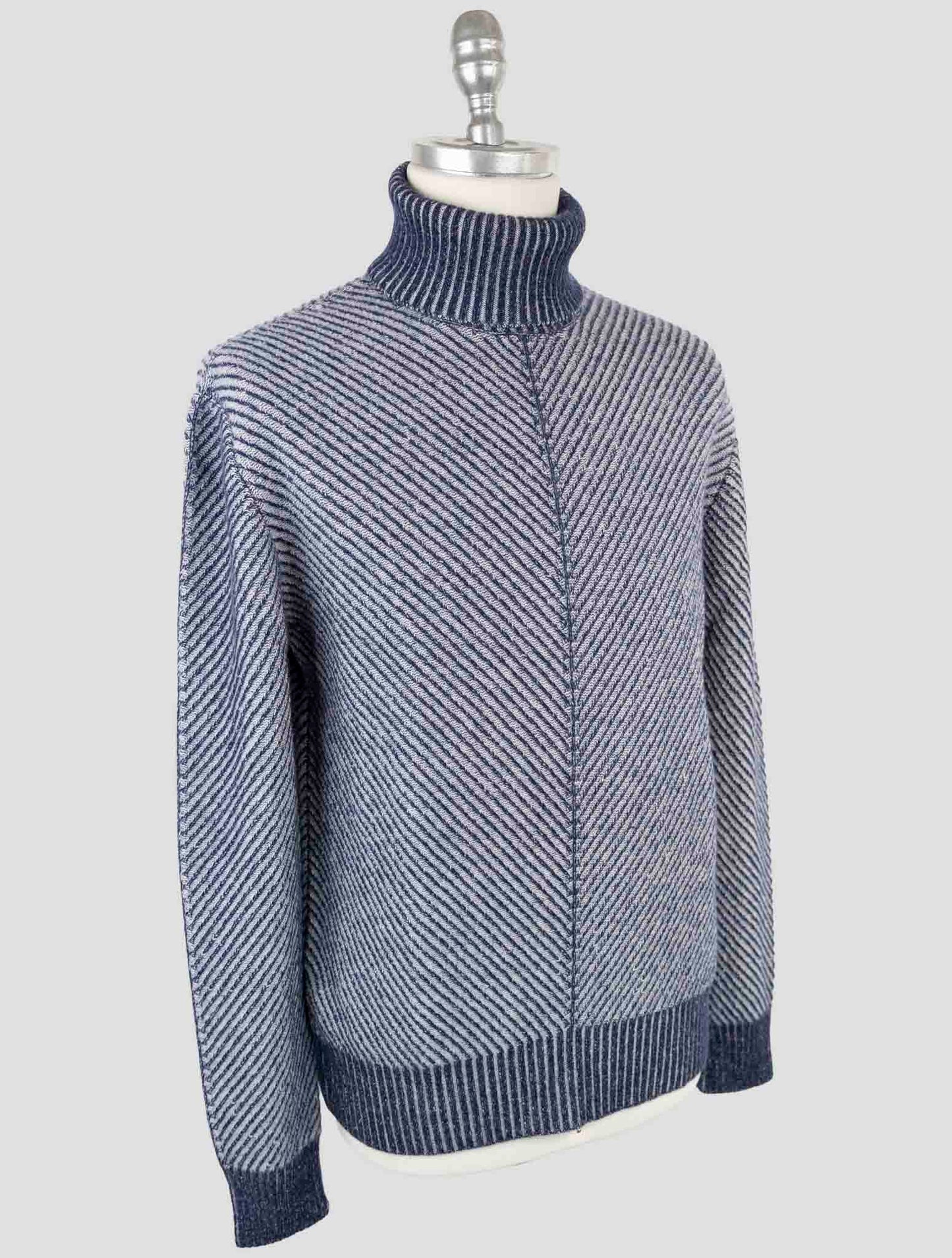 Kiton Blue Cashmere Sweater Turtleneck