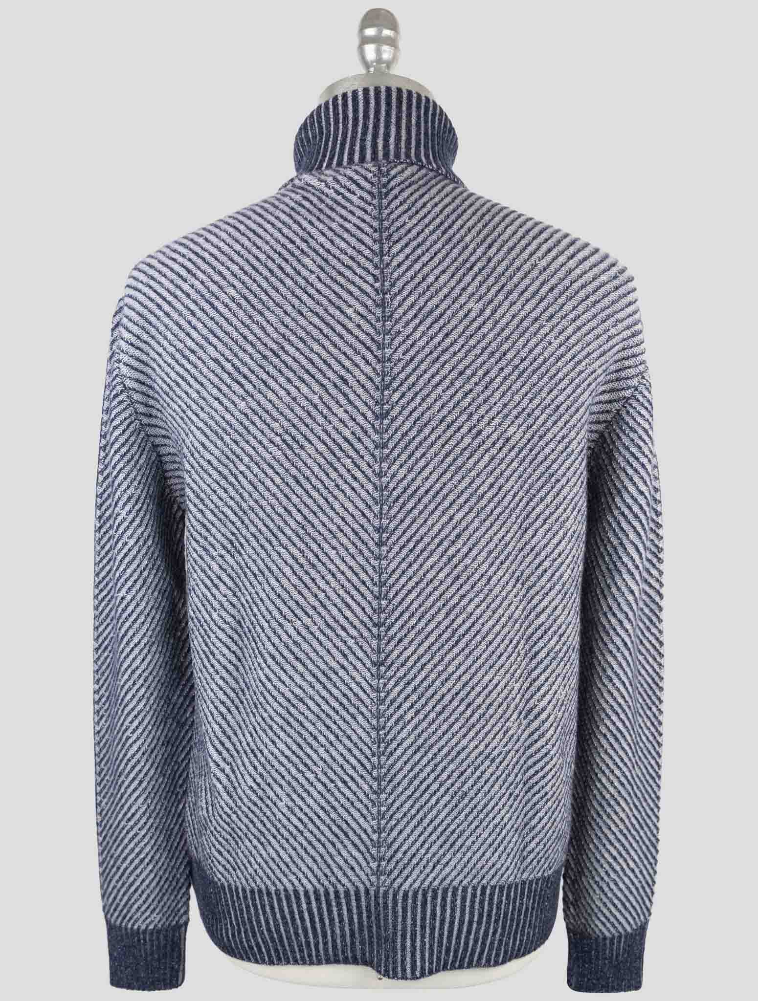 Kiton Blue Cashmere Sweater Turtleneck
