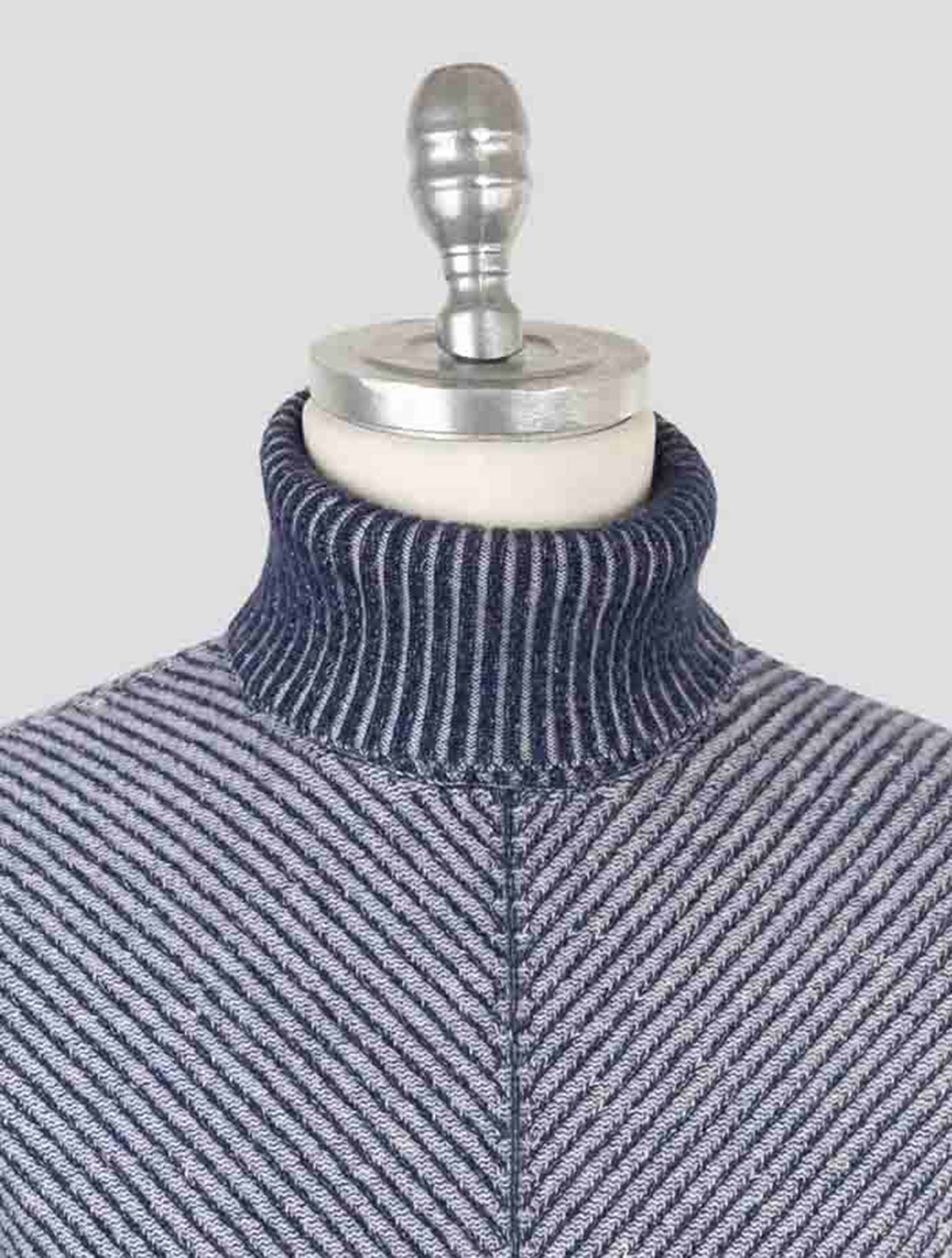 Kiton Blue Cashmere Sweater Turtleneck