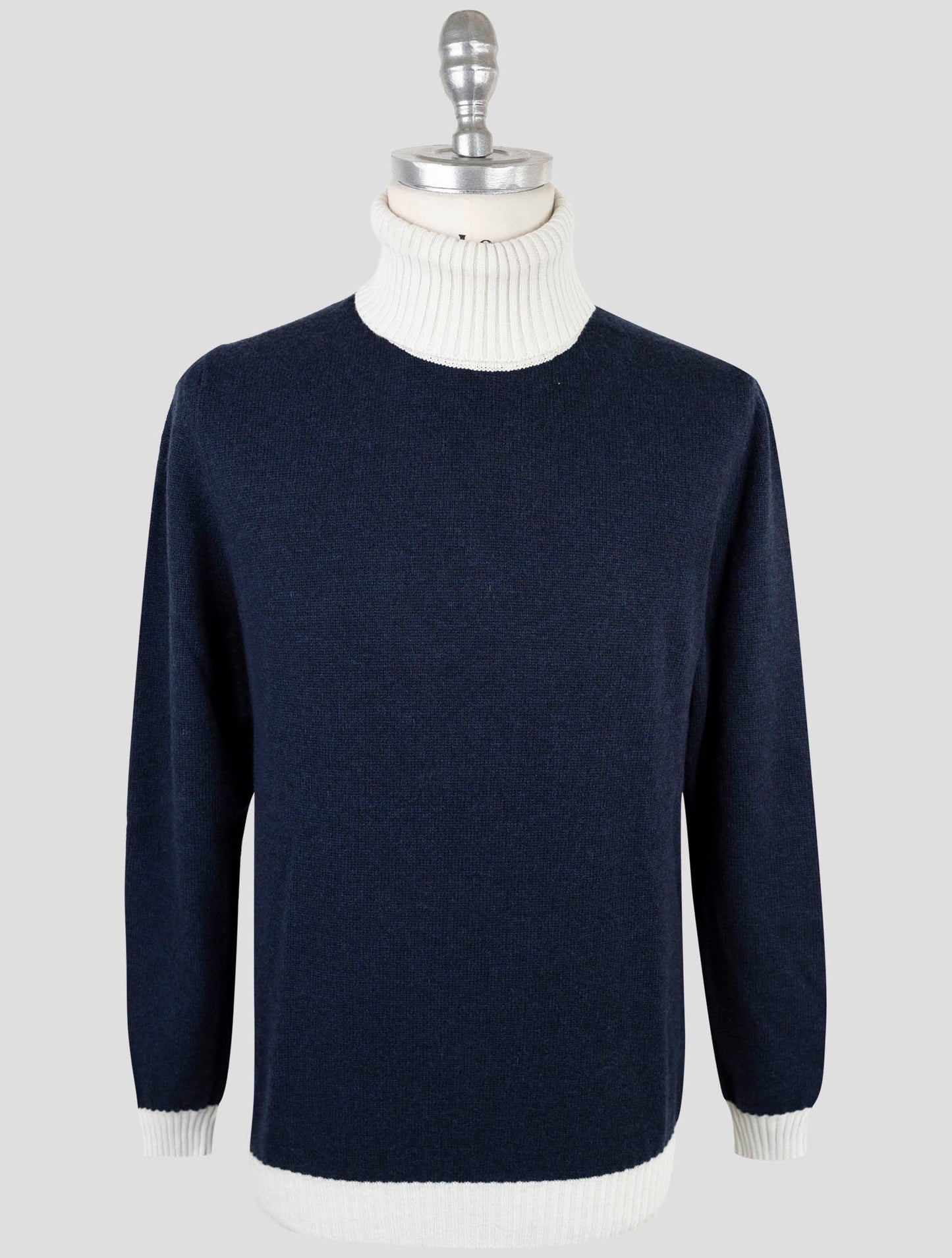 Kiton Blue Cashmere Sweater Turtleneck
