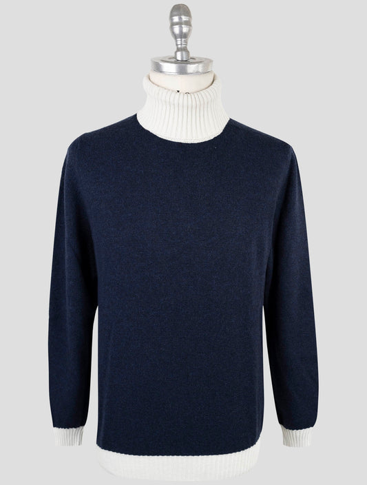 Kiton Blue Cashmere Sweater Turtleneck