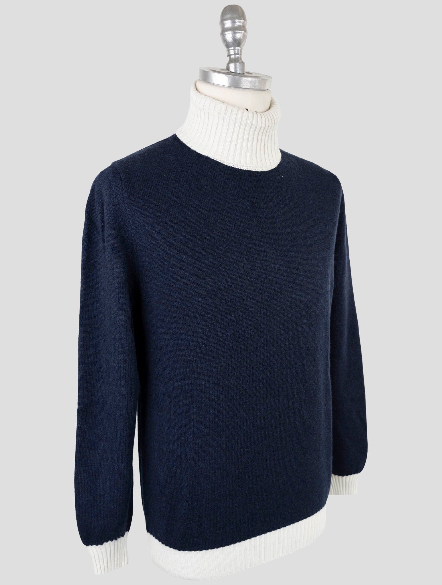 Kiton Blue Cashmere Sweater Turtleneck
