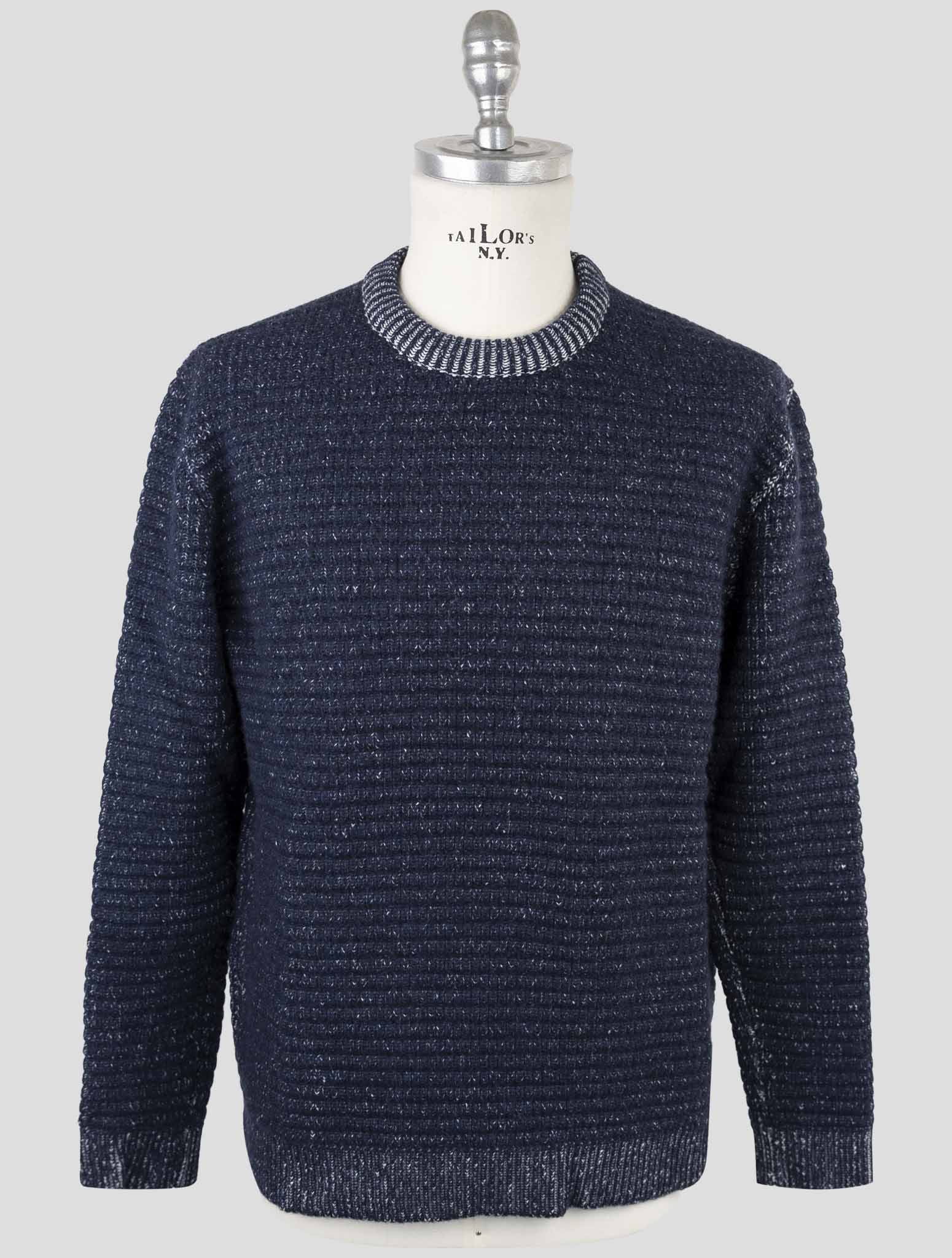 Kiton Blue Cashmere Sweater Crewneck