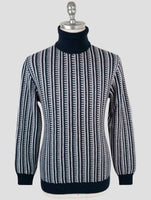 Kiton Blue Gray Cashmere Sweater Turtleneck