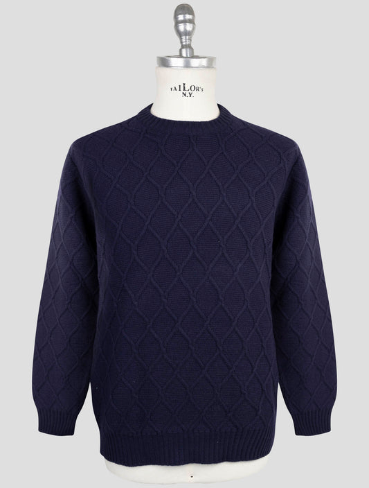 Kiton Blue Wool Sweater Crewneck