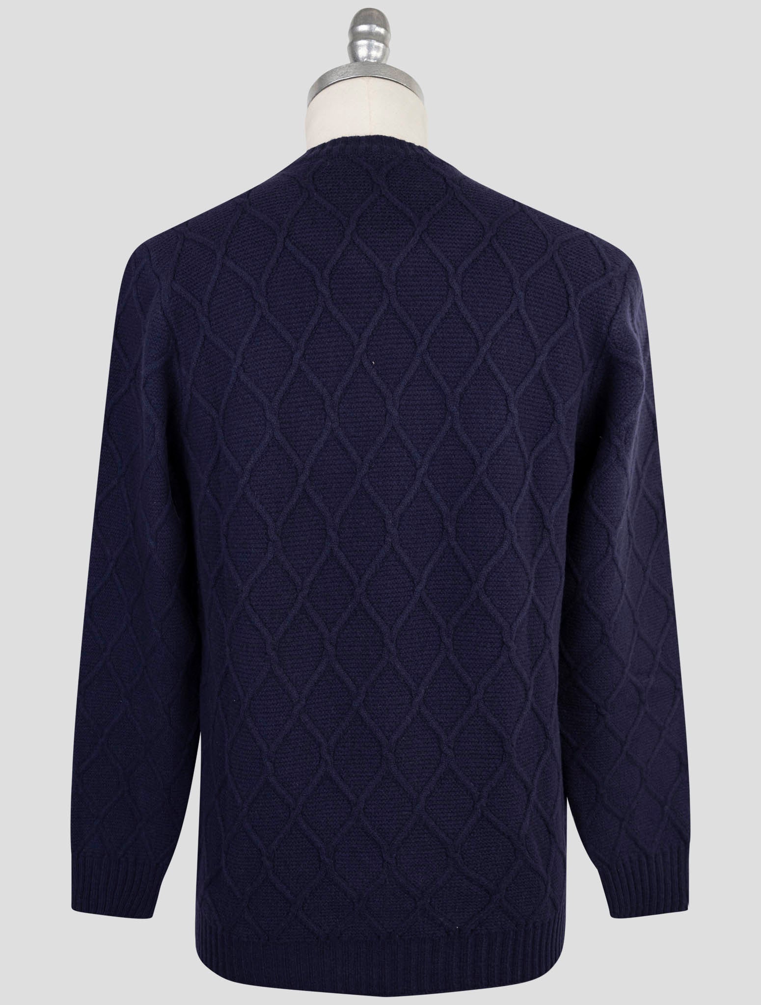 Kiton Blue Wool Sweater Crewneck