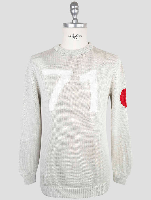 Kiton Gray Cotton Sweater Crewneck