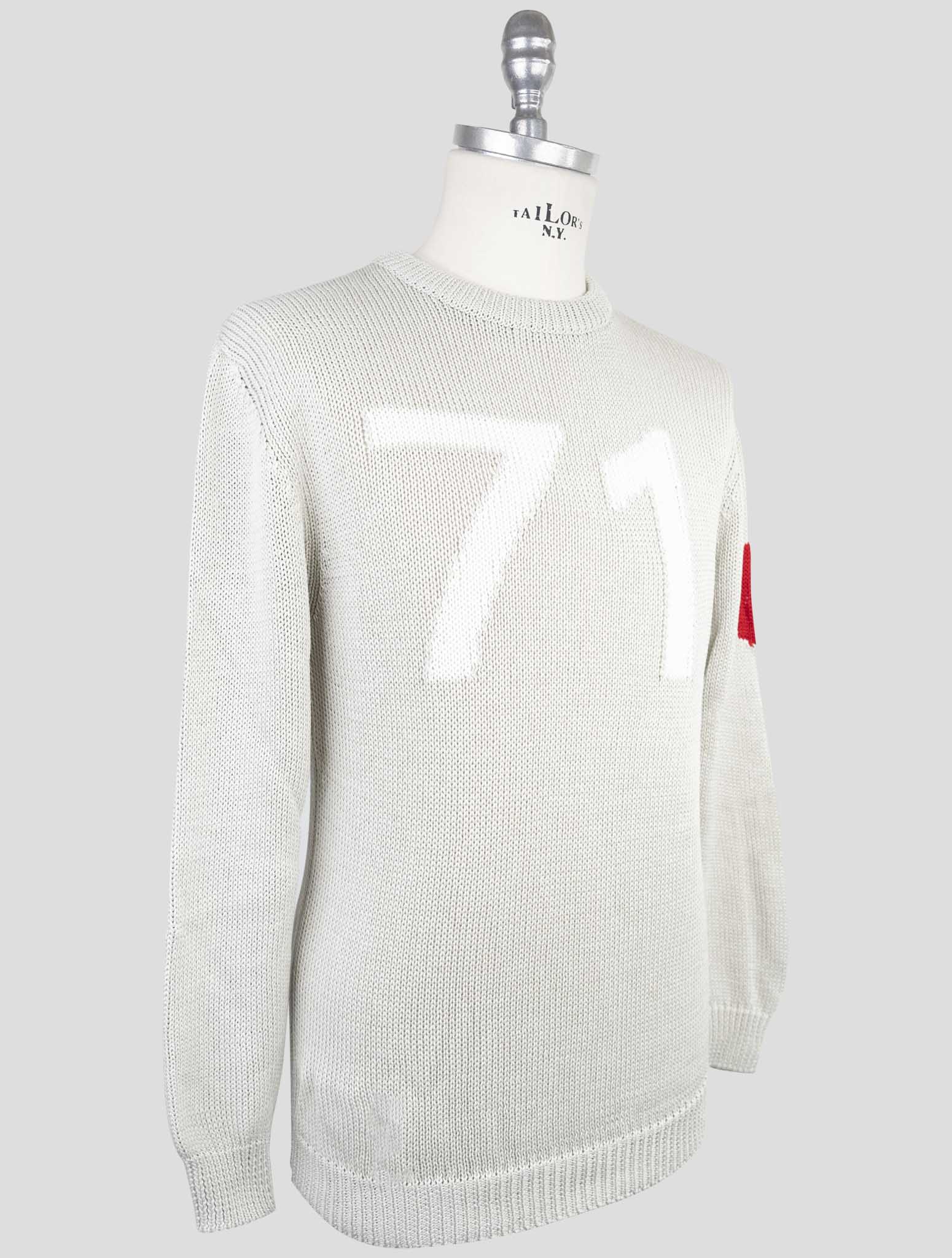 Kiton Gray Cotton Sweater Crewneck