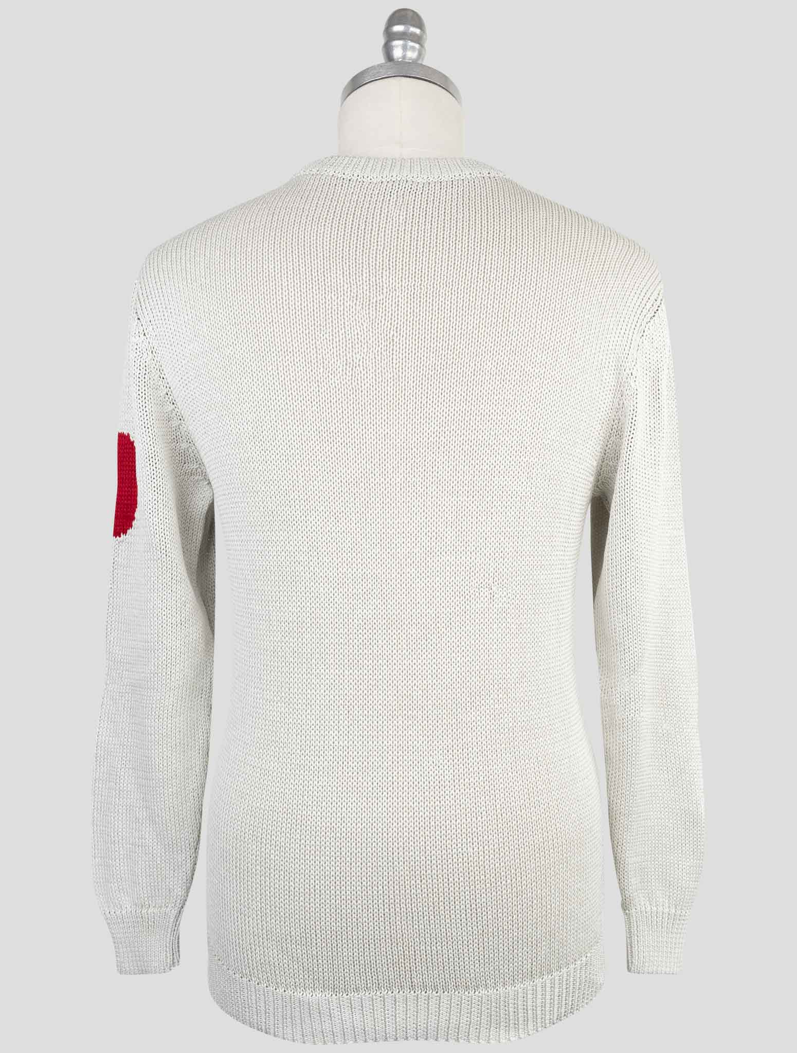 Kiton Gray Cotton Sweater Crewneck