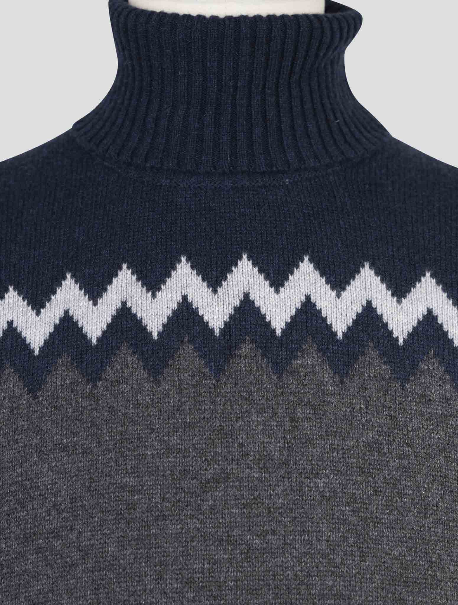 Kiton Multicolor Cashmere Sweater Turtleneck