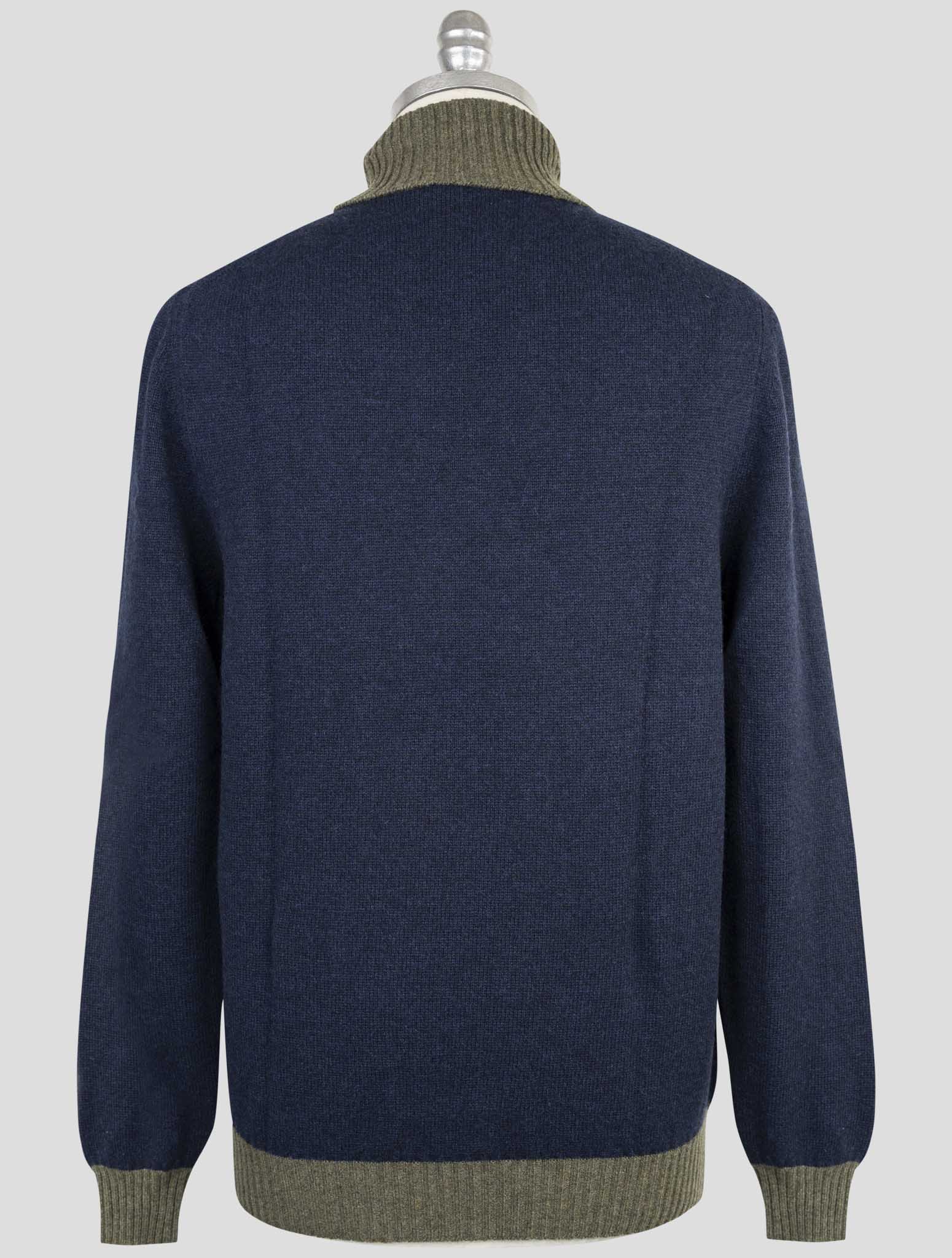 Kiton Blue Green Cashmere Sweater Turtleneck