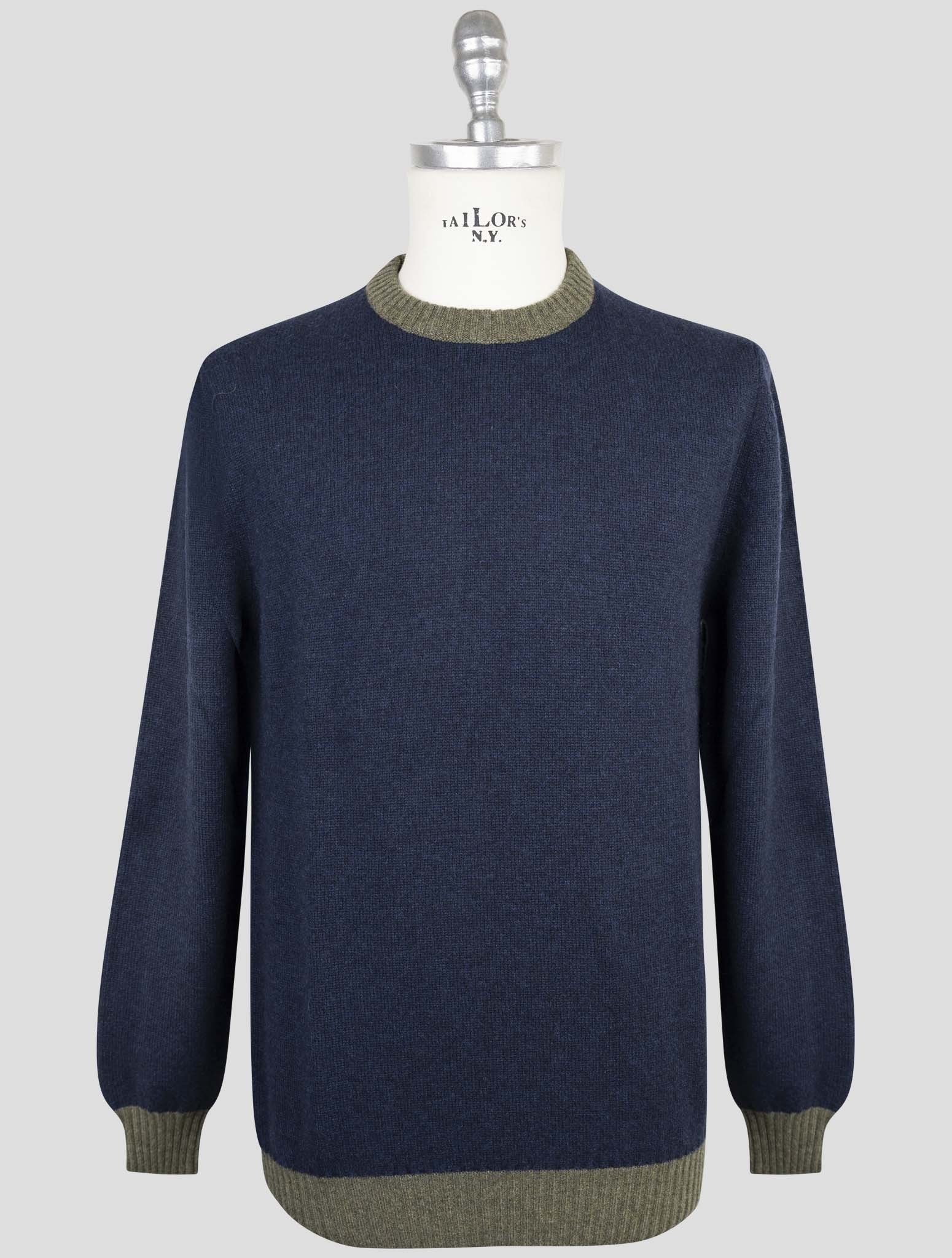 Kiton Blue Green Cashmere Sweater Crewneck