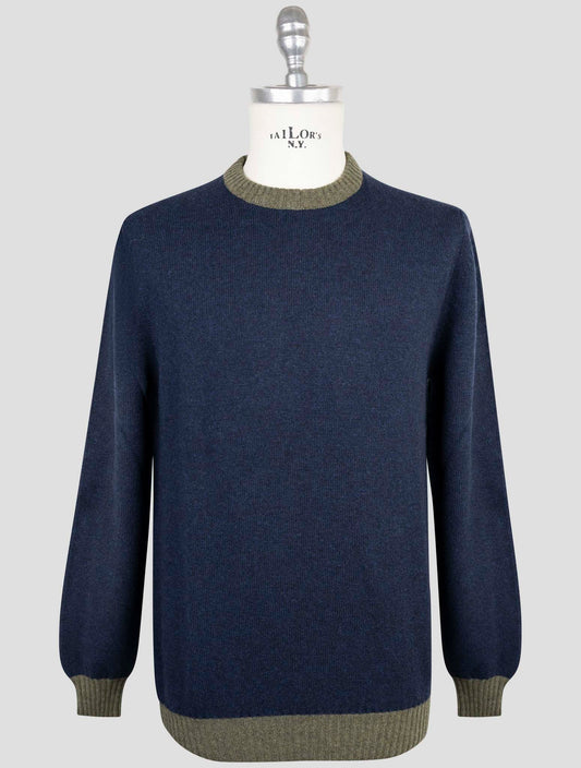 Kiton Blue Green Cashmere Sweater Crewneck