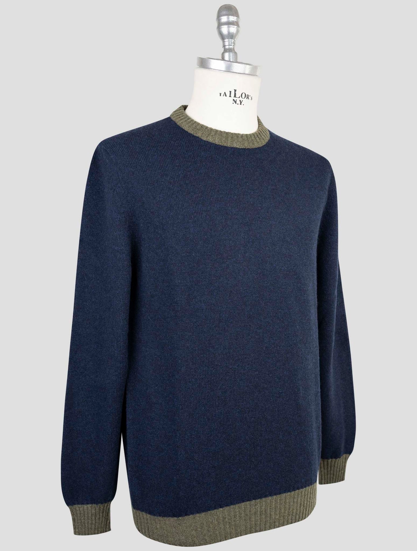Kiton Blue Green Cashmere Sweater Crewneck