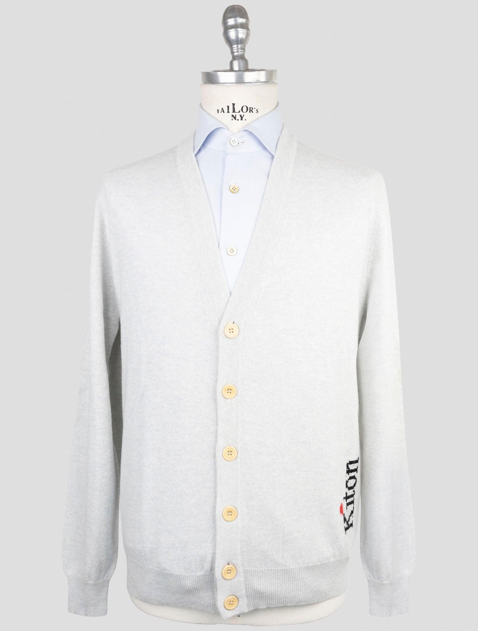 Kiton Gray Cashmere Sweater Cardigan