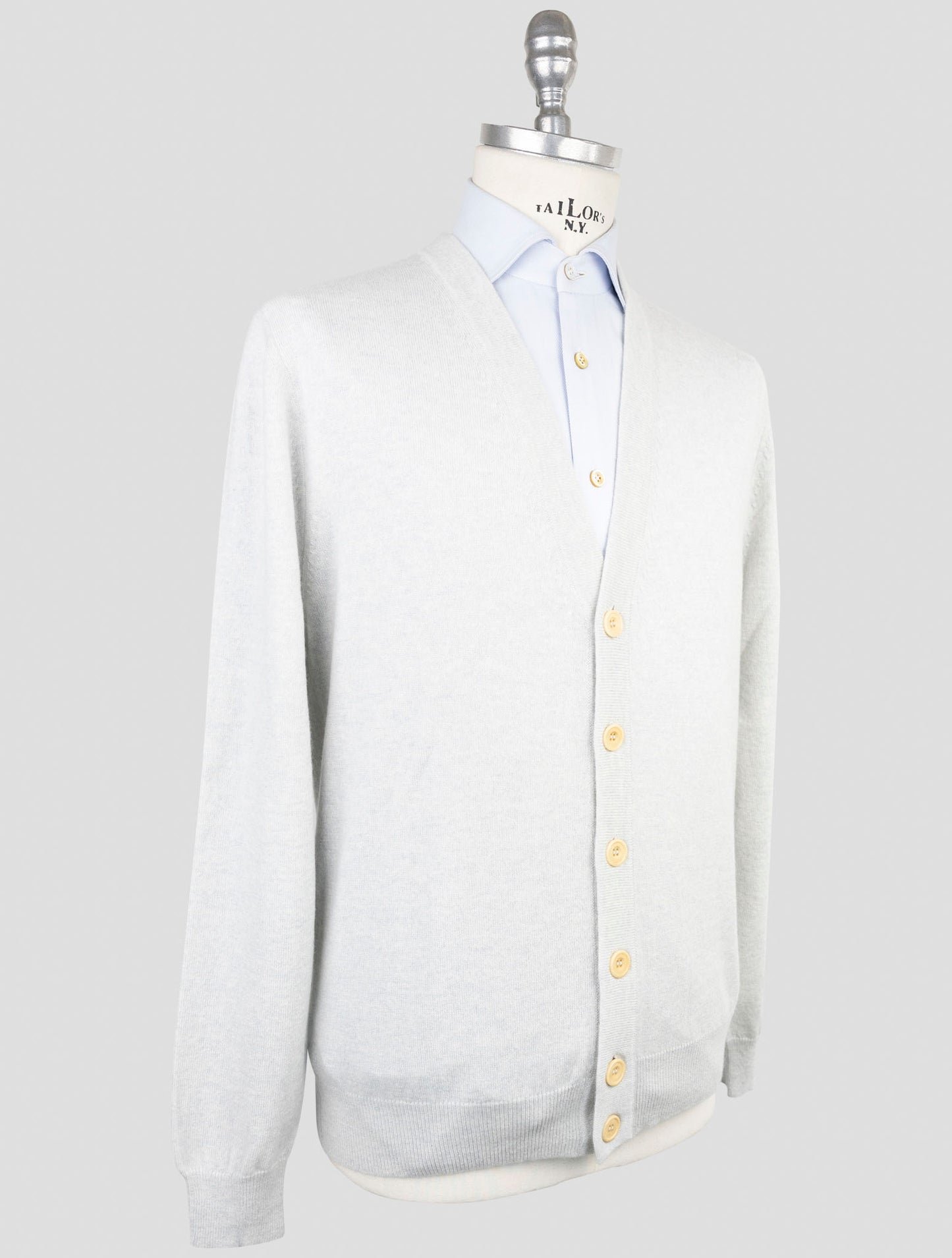 Kiton Gray Cashmere Sweater Cardigan