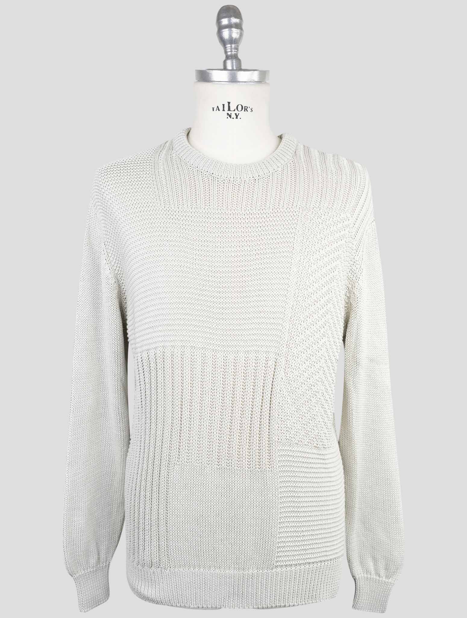 Kiton Gray Cotton Sweater Crewneck