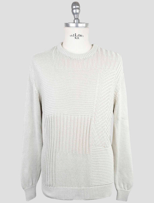 Kiton Gray Cotton Sweater Crewneck