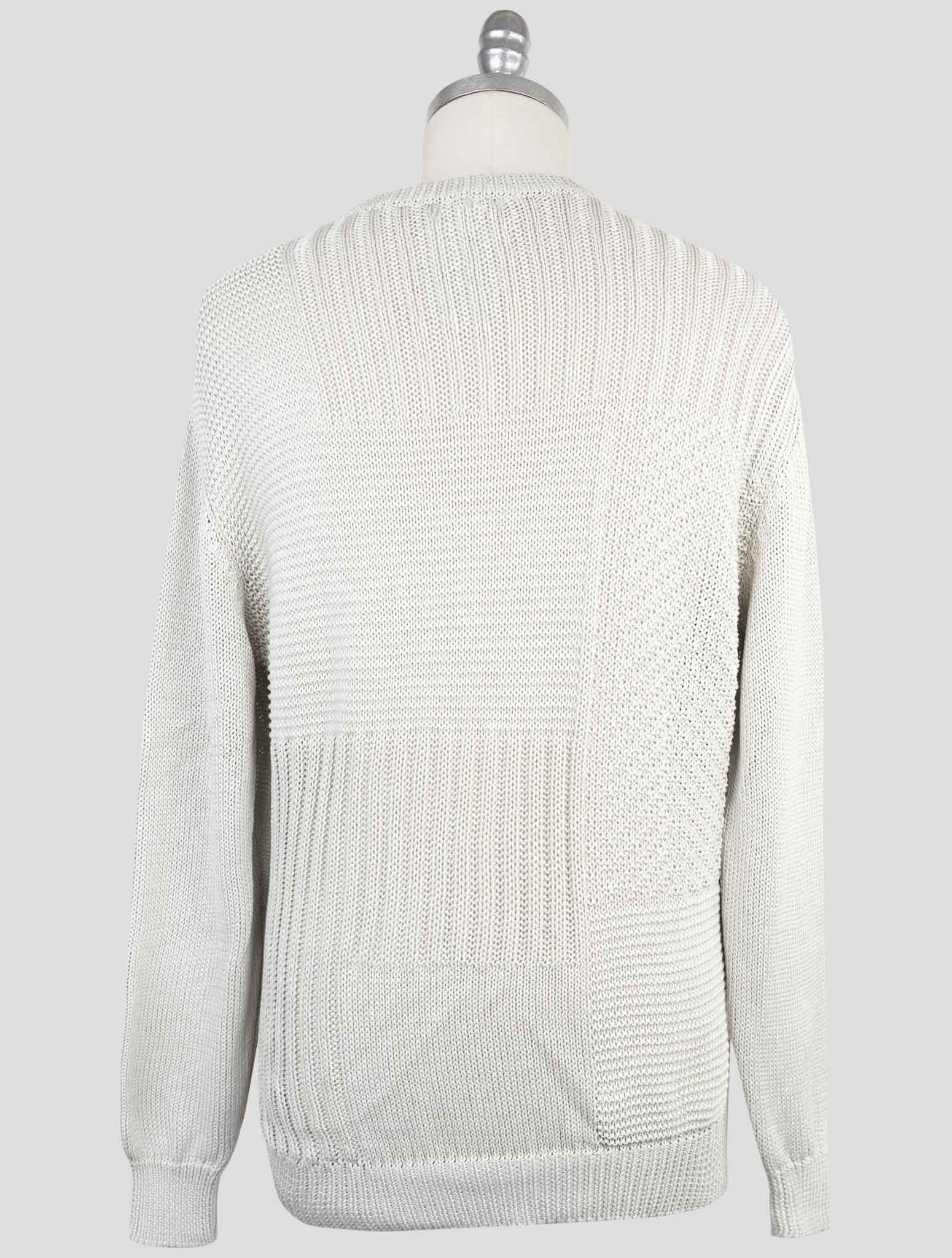 Kiton Gray Cotton Sweater Crewneck