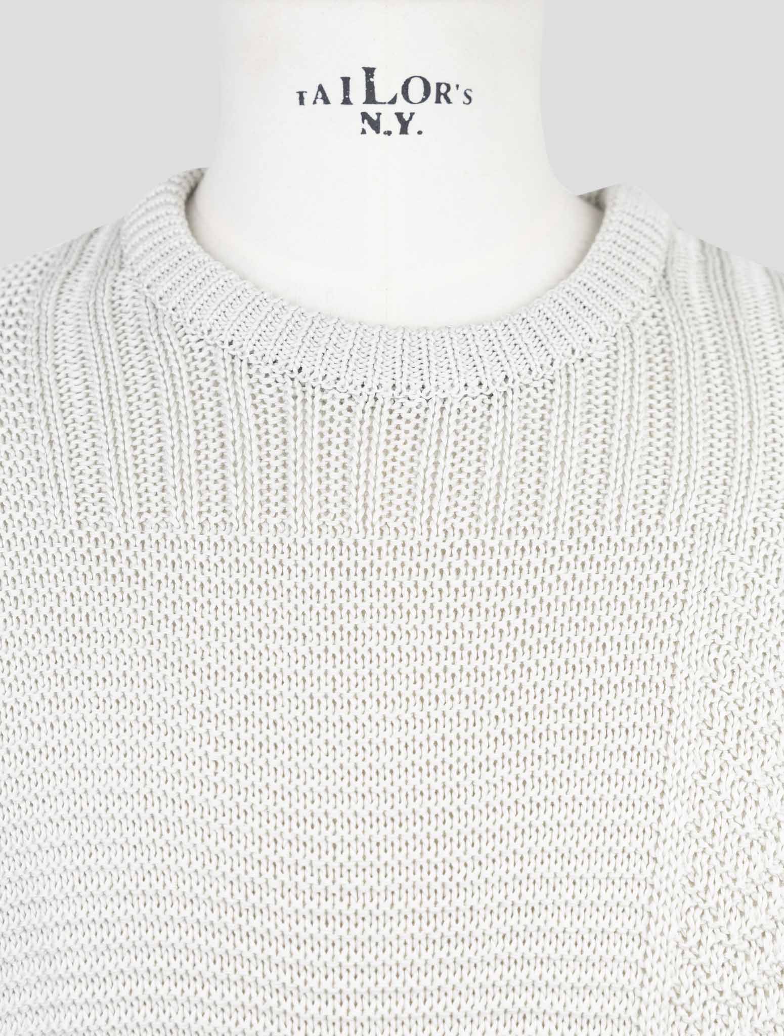 Kiton Gray Cotton Sweater Crewneck