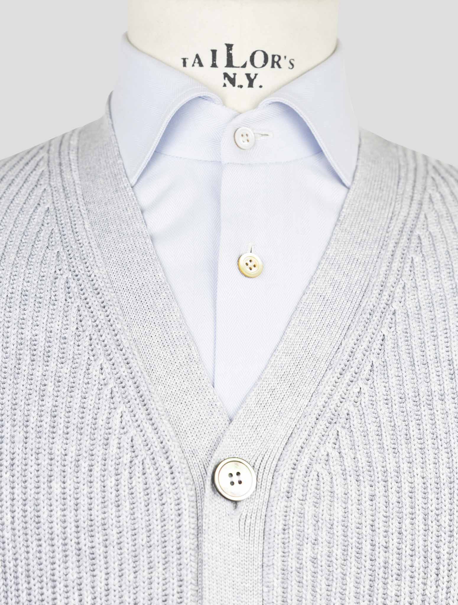 Kiton Gray Cotton Silk Sweater Cardigan