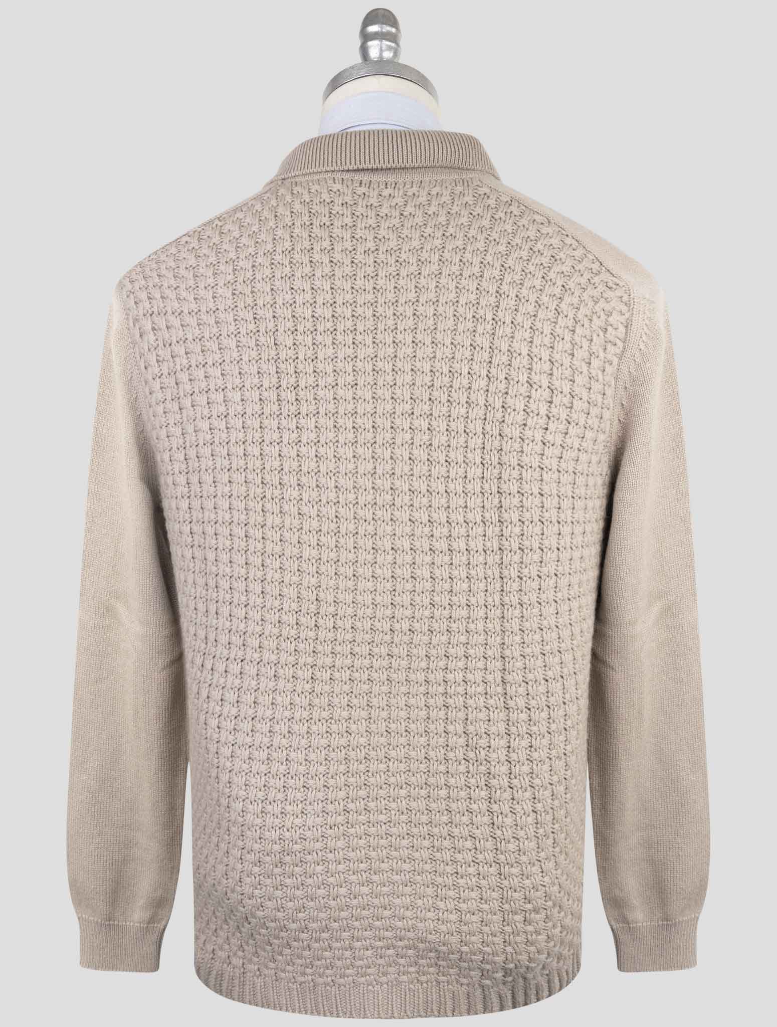 Kiton Beige Cashmere Sweater Cardigan