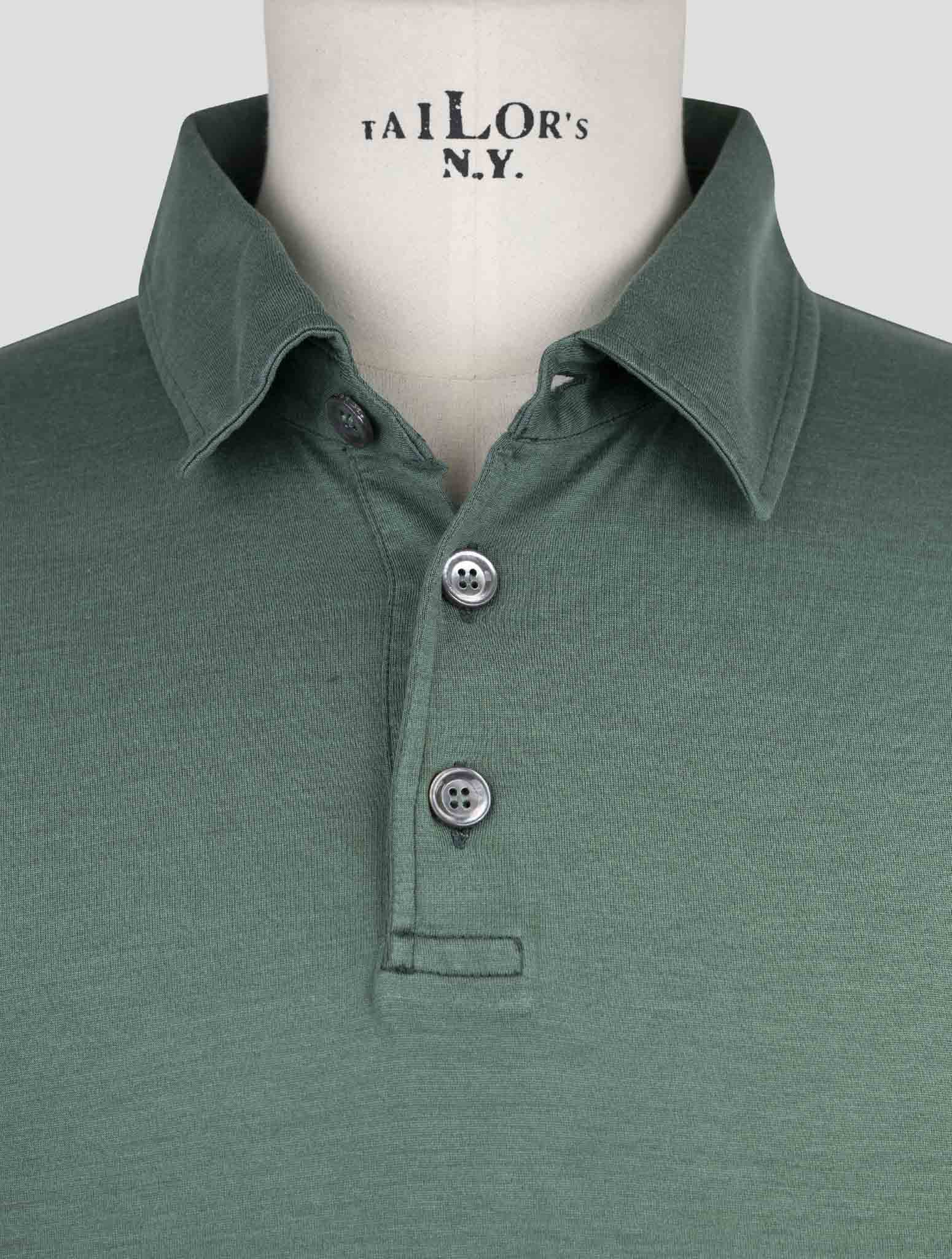 Kiton Green Silk Cotton Polo