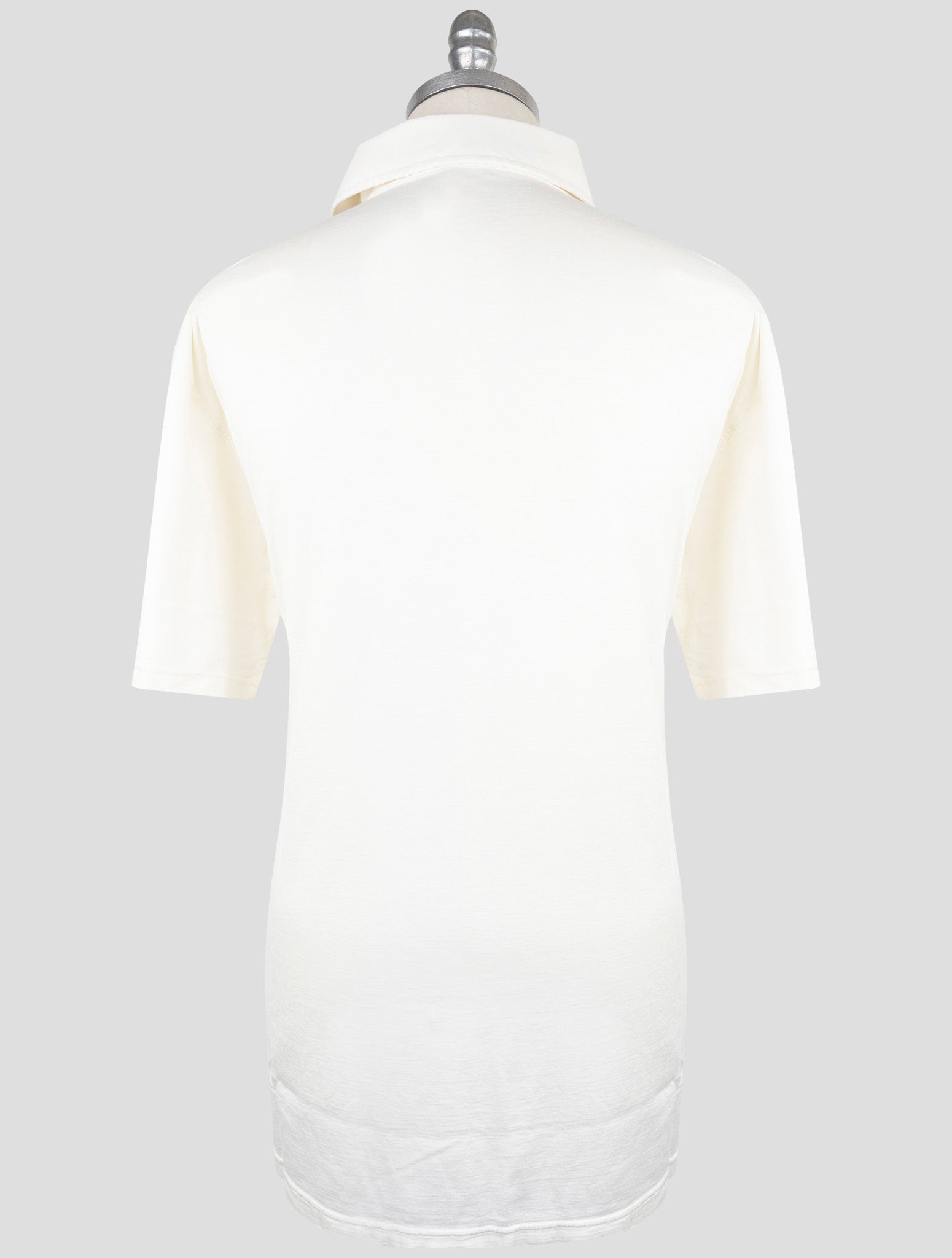 Kiton White Silk Cotton Polo