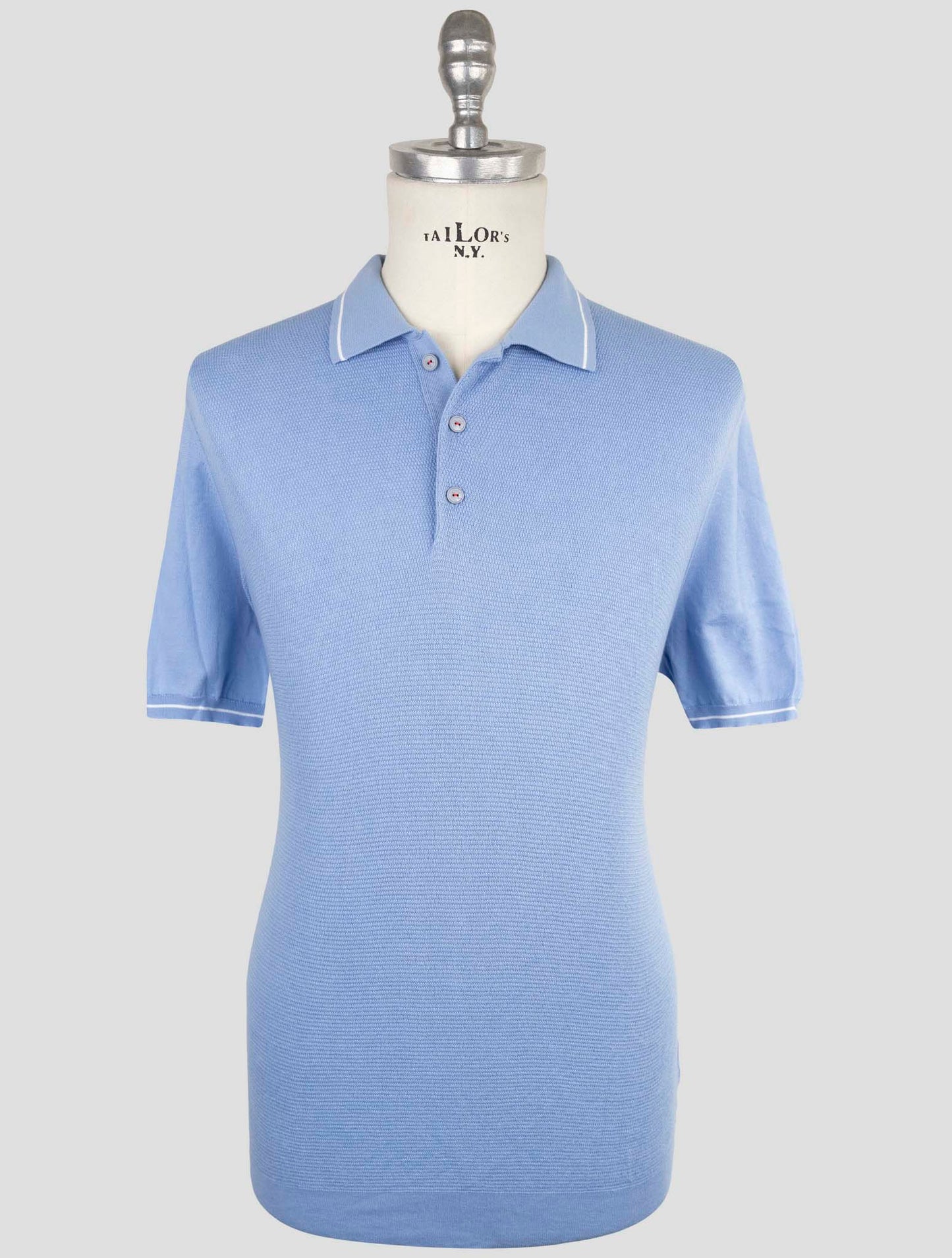Kiton Light Blue Cotton Polo