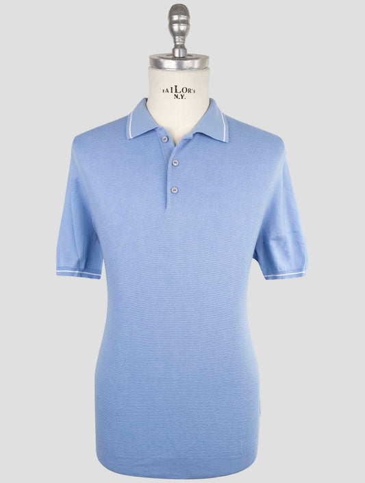 Kiton Light Blue Cotton Polo