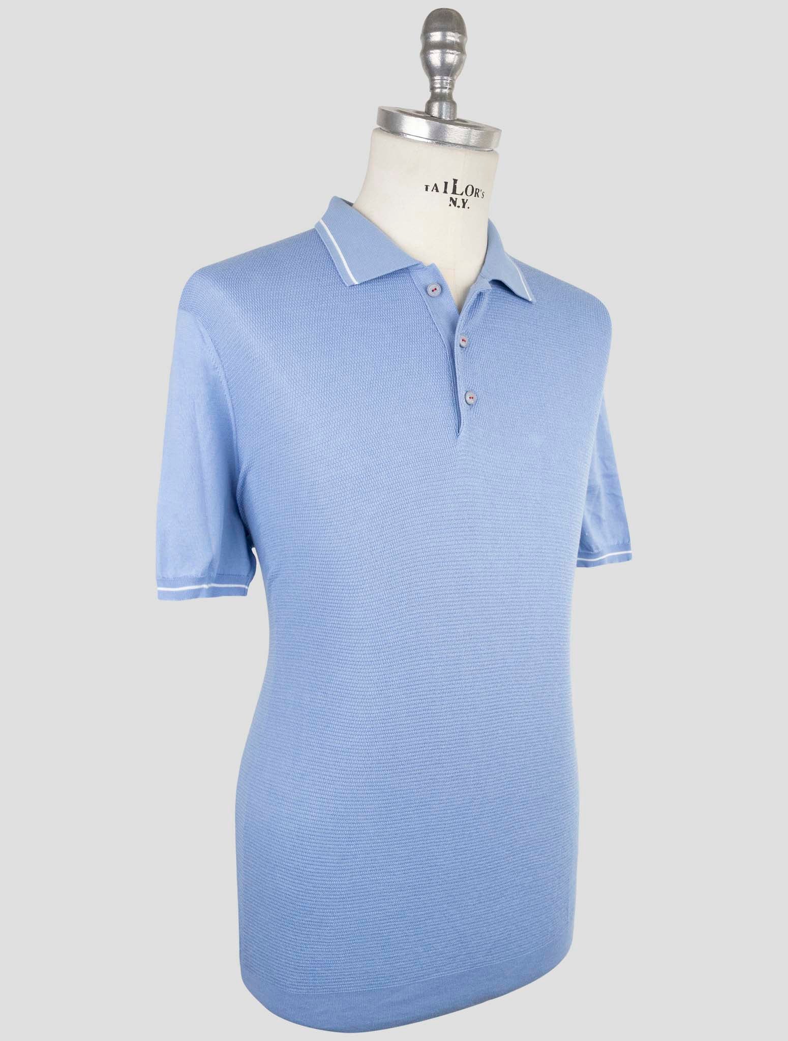 Kiton Light Blue Cotton Polo