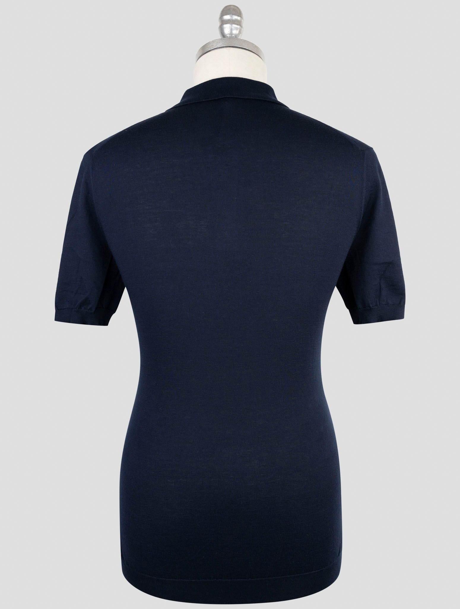 Kiton Blue Cotton Polo