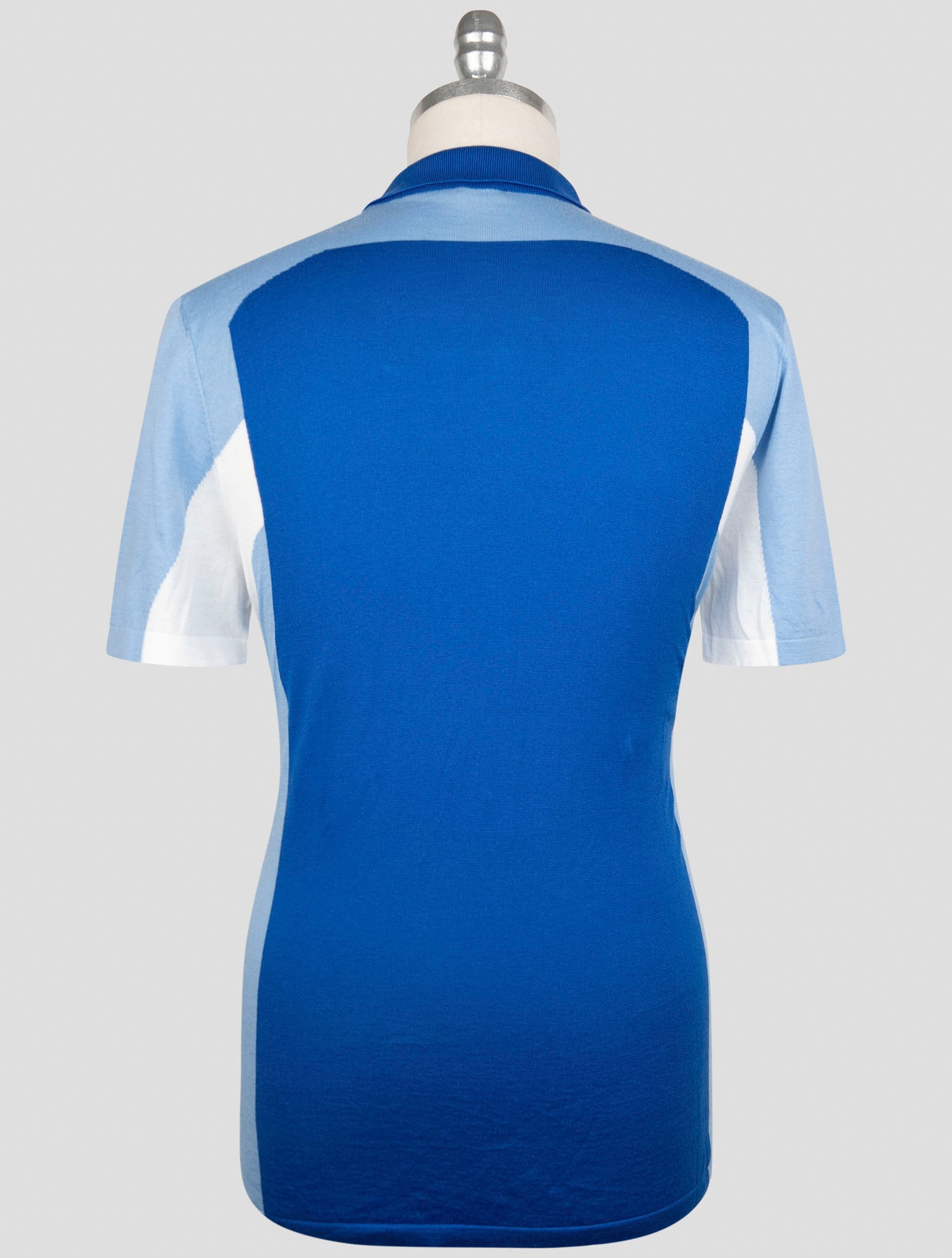 Kiton Blue White Cotton Polo
