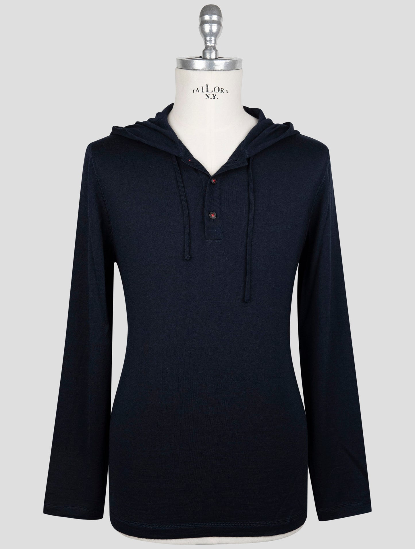 Kiton Blue Cashmere Silk Sweater Hoodie