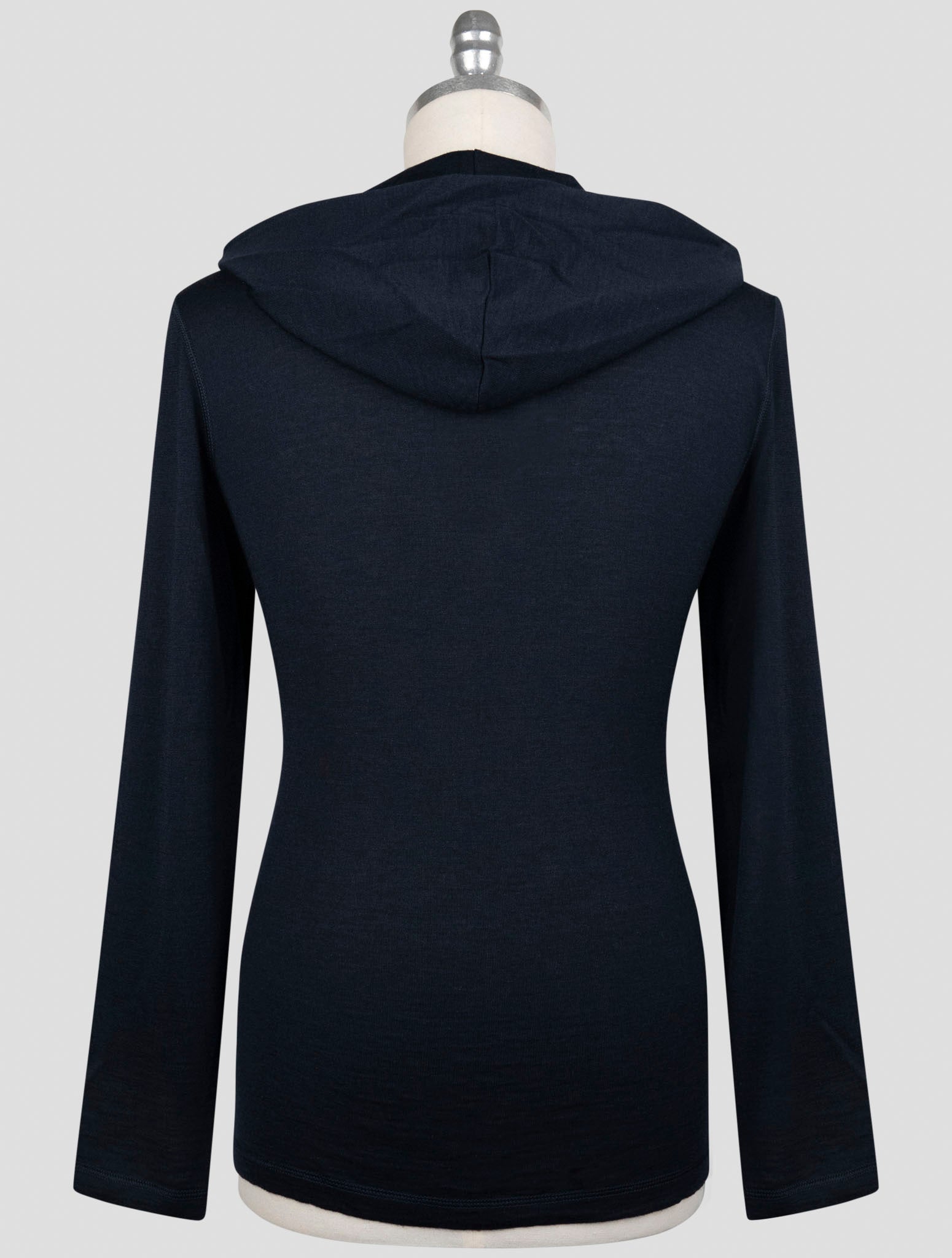 Kiton Blue Cashmere Silk Sweater Hoodie