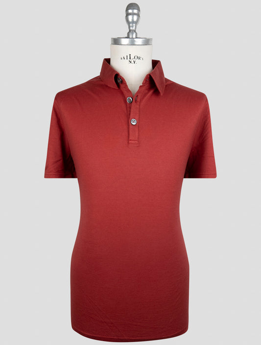Kiton Burgundy Cotton Cashmere Polo