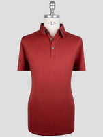 Kiton Burgundy Cotton Cashmere Polo