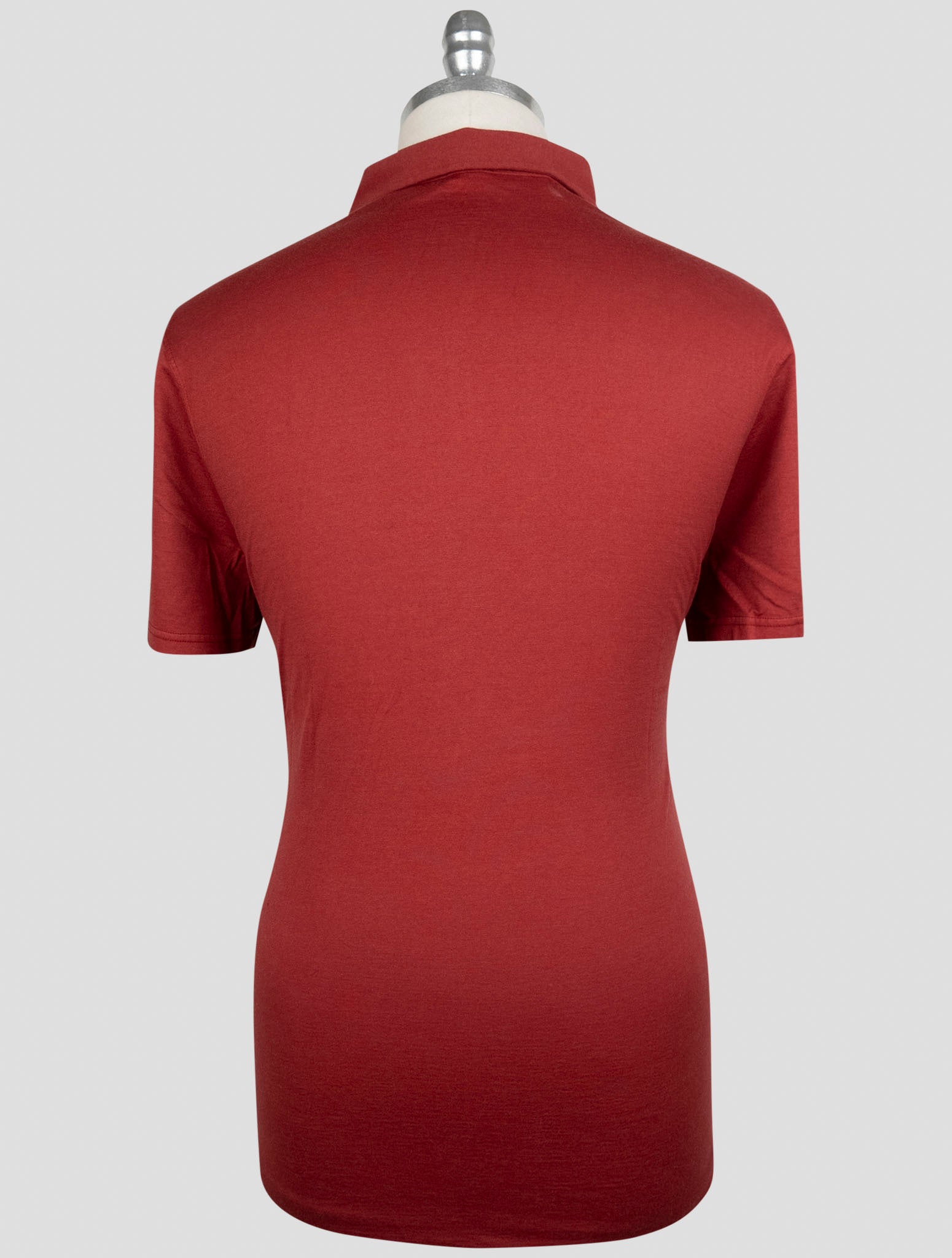 Kiton Burgundy Cotton Cashmere Polo