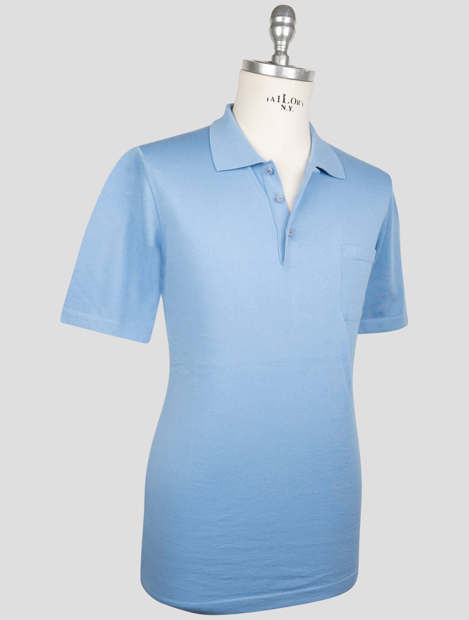 Kiton Light blue Cotton Polo