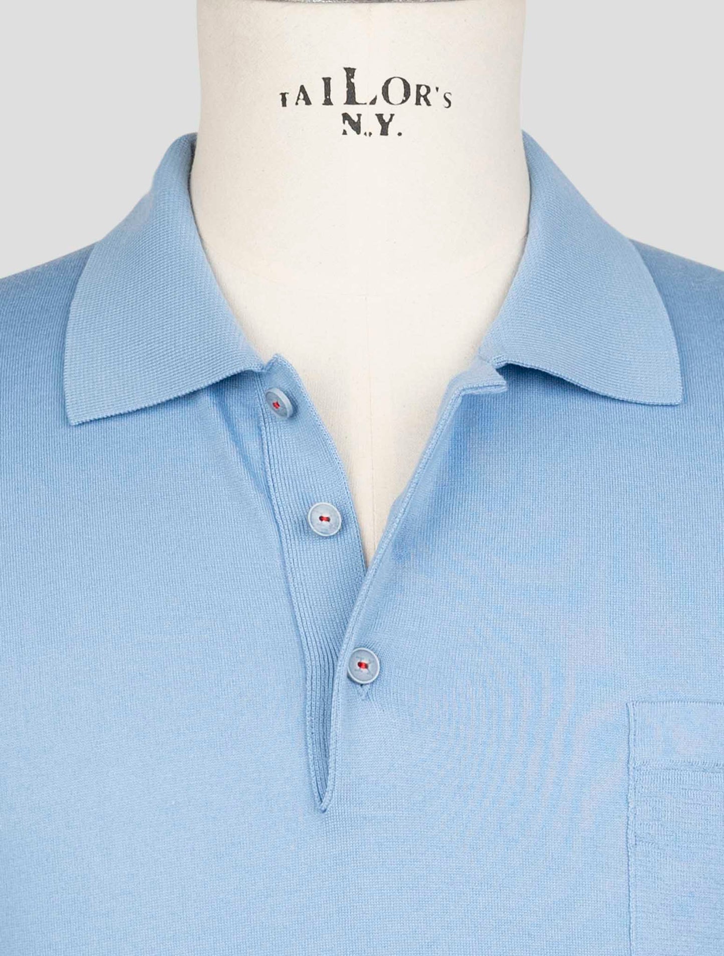 Kiton Light blue Cotton Polo