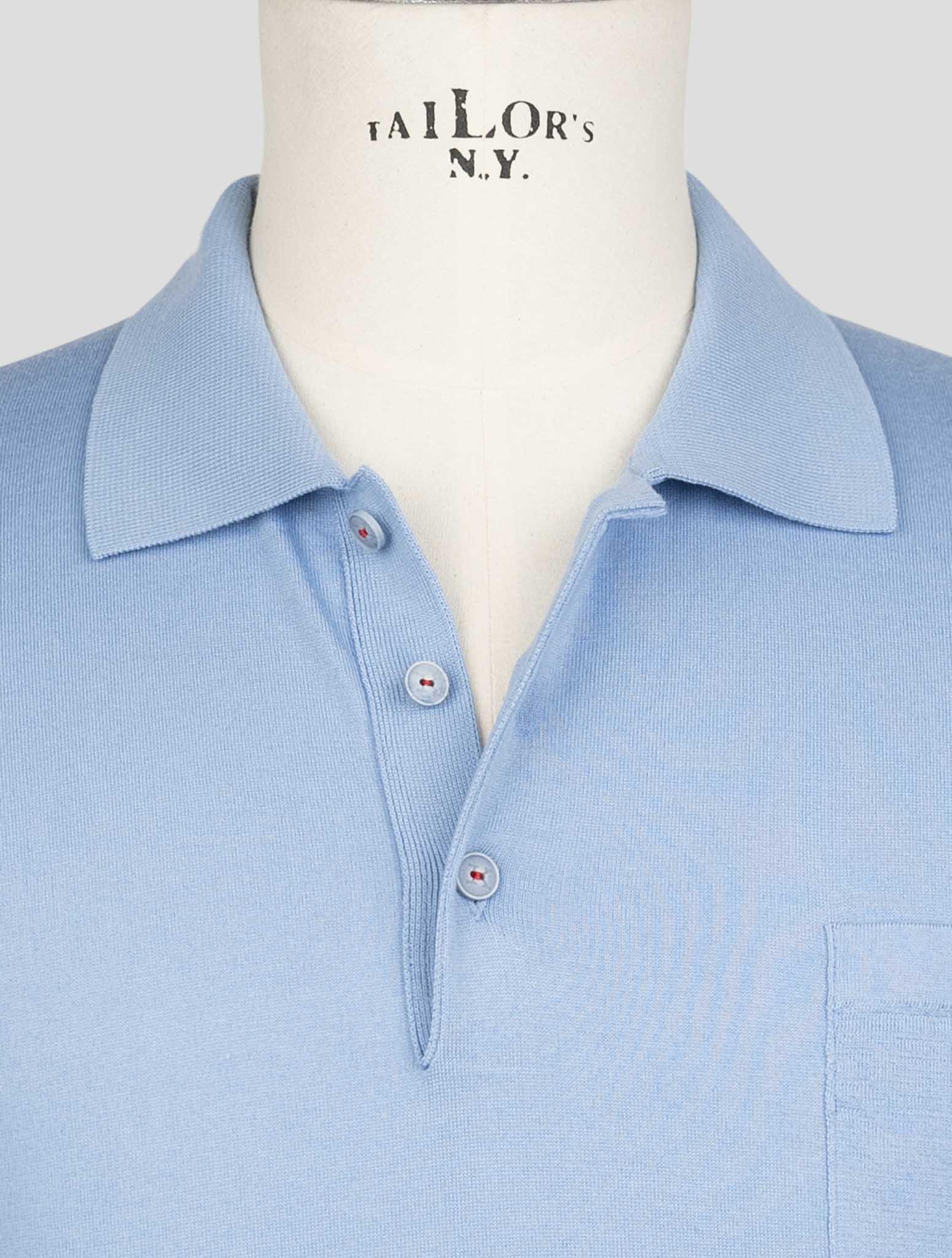 Kiton Light blue Cotton Polo