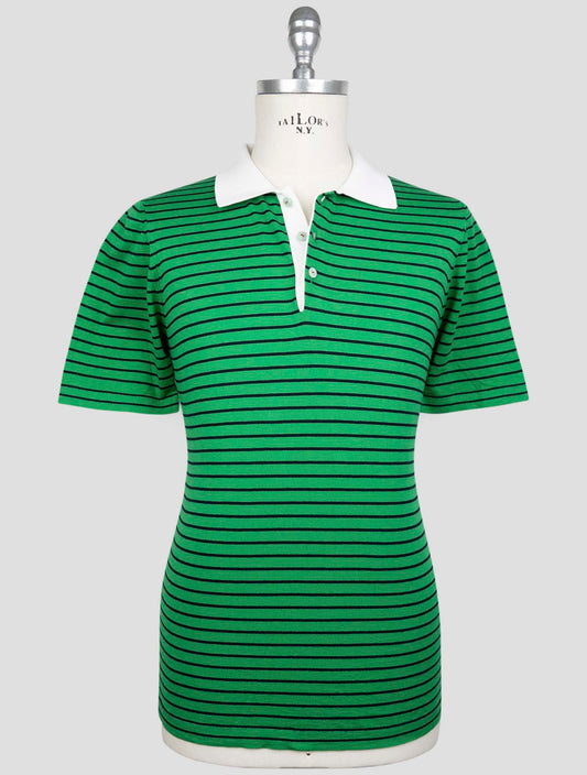 Kiton Green Blue Cotton Polo