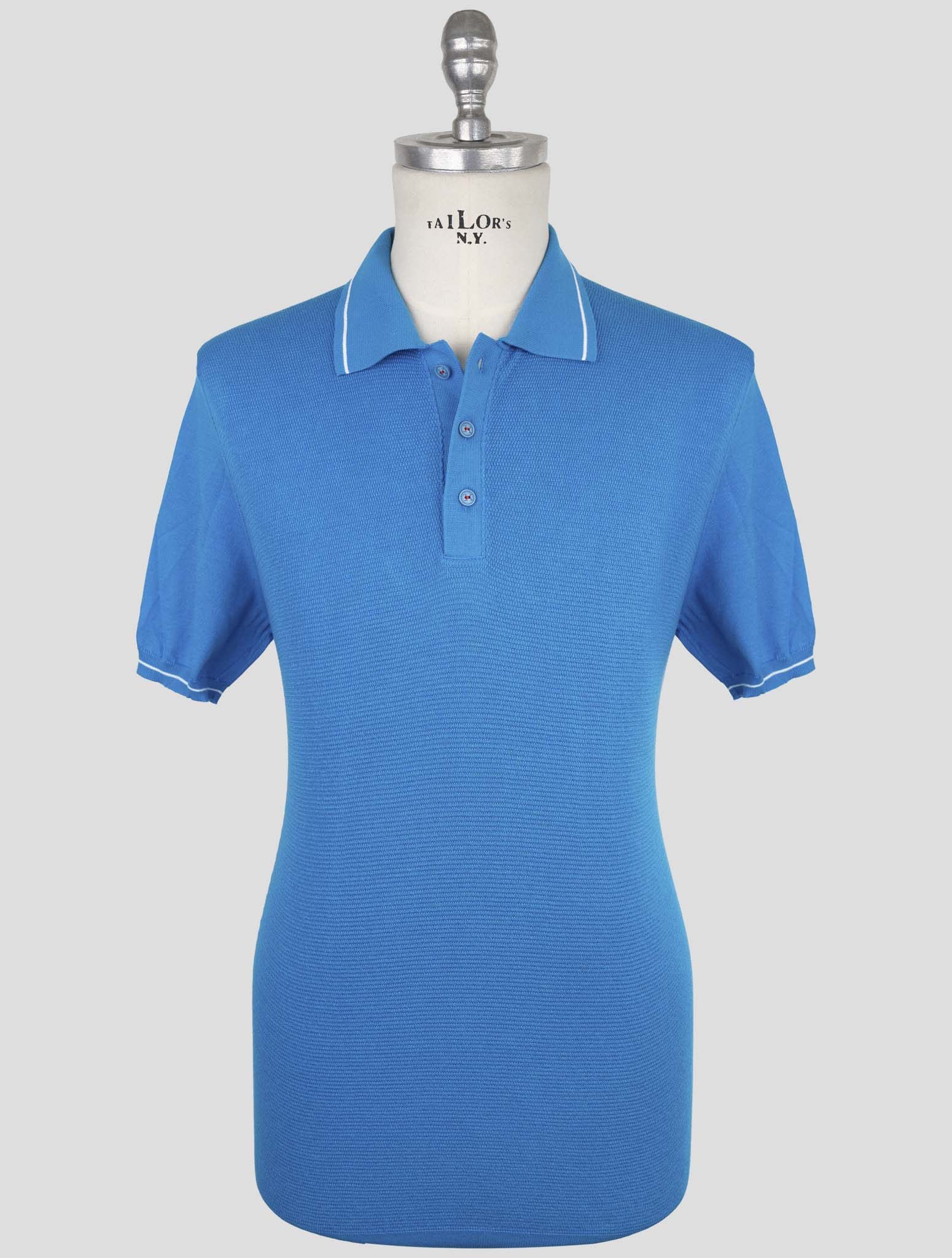 Kiton blue Cotton Polo