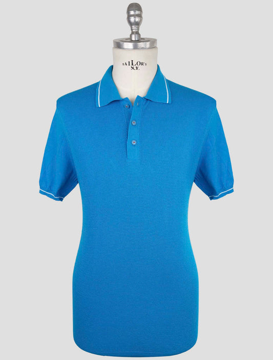 Kiton blue Cotton Polo